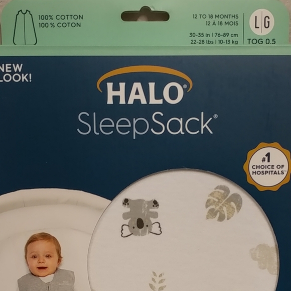 Halo SleepSack 100% Cotton Large 12-18M Wearable Blanket Animal Print Neutral - Picture 4 of 13